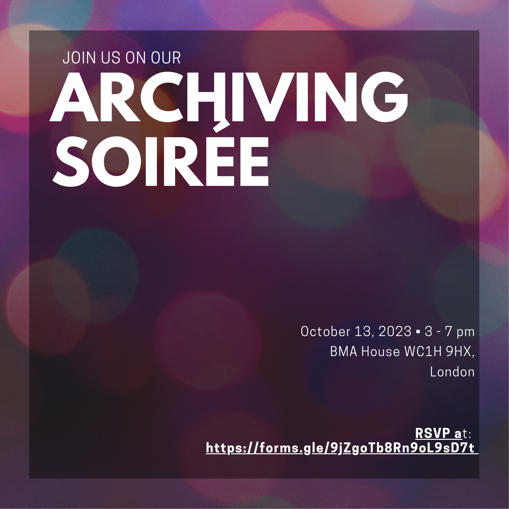 Join us for the MWF Archiving Soirée - 13th October, 2023